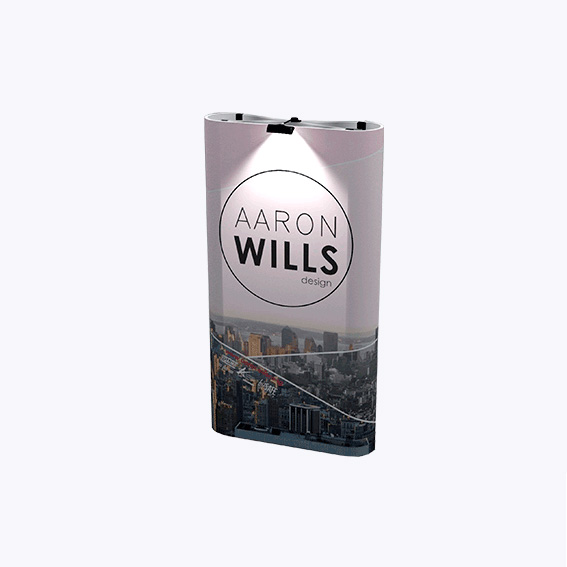 PANEL ARAÑA PAI CURVO DOBLE GRAFICA 1 CUERPO (70*230 CMS) +CARRO BASICO +LAMINAS PAI +FOCOS HALOGENO